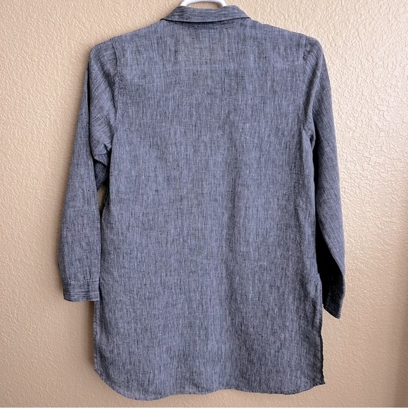 J. Jill Love Linen Long Sleeve Button Down Tunic - Picture 3 of 9